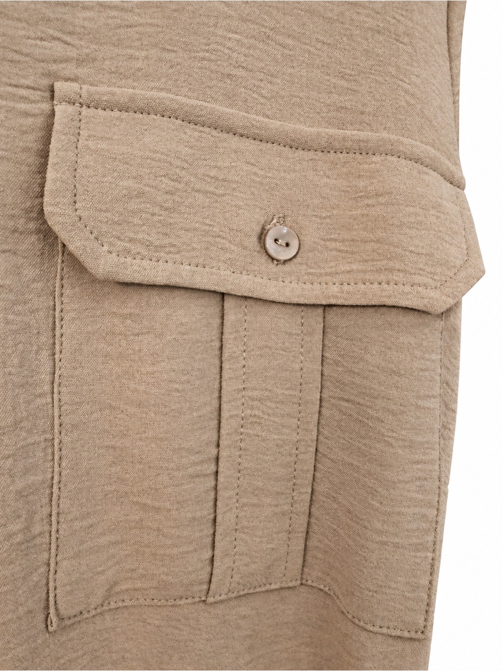 Nina Leonard Tan Pleated Button Front Belted Midi Shirt Dress M - Picture 5 of 6